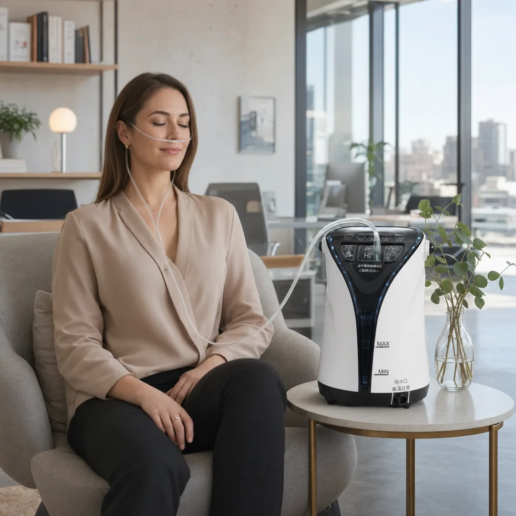 Lita Air vätgasinhalator i en lugn kontorsmiljö